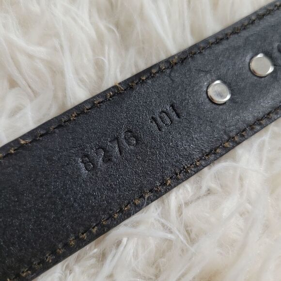 Golf Belt Genuine Leather Black Silver 34 - Picture 4 of 6